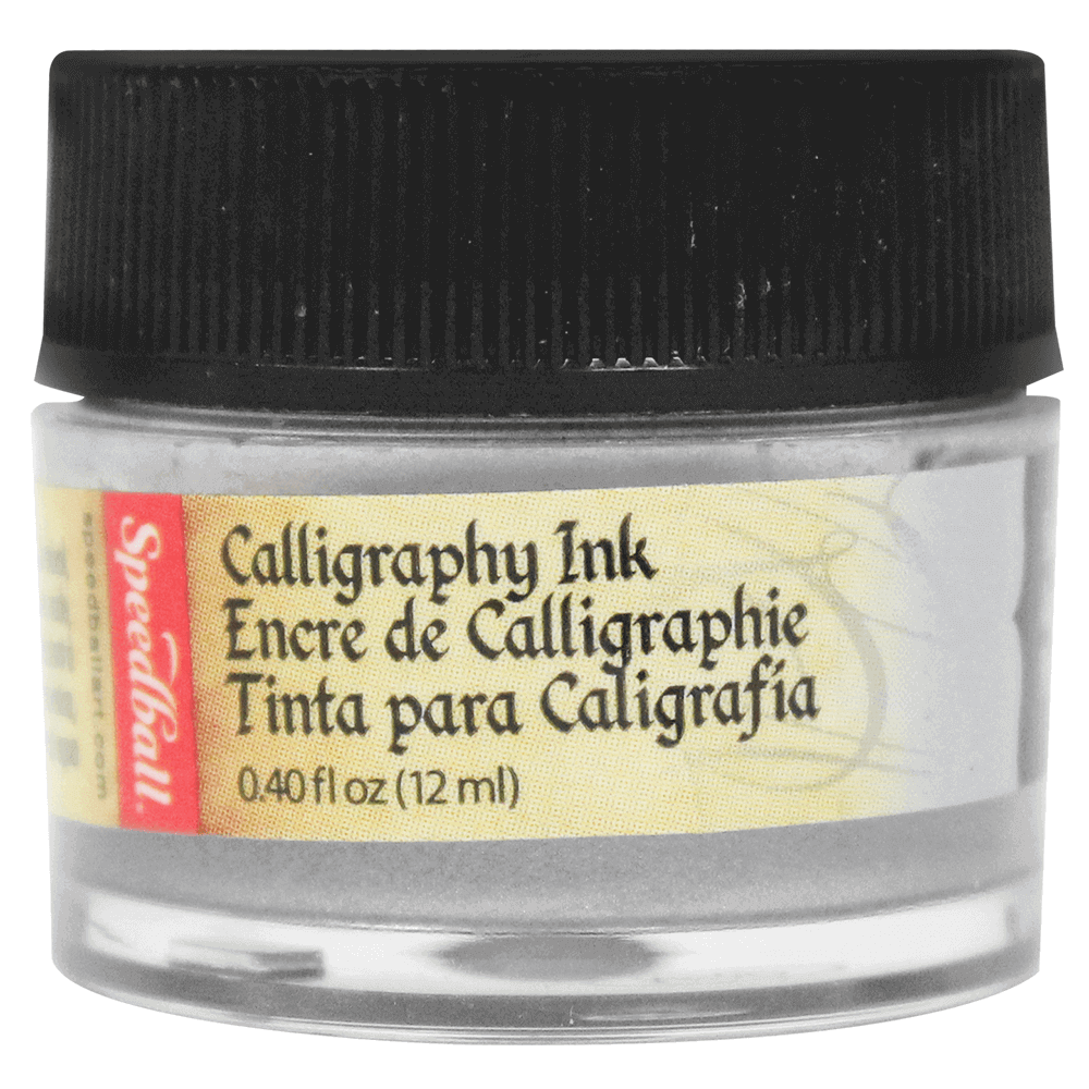 Tinta Para Caligrafia 12ml Speedball 3107 Prata Metalico